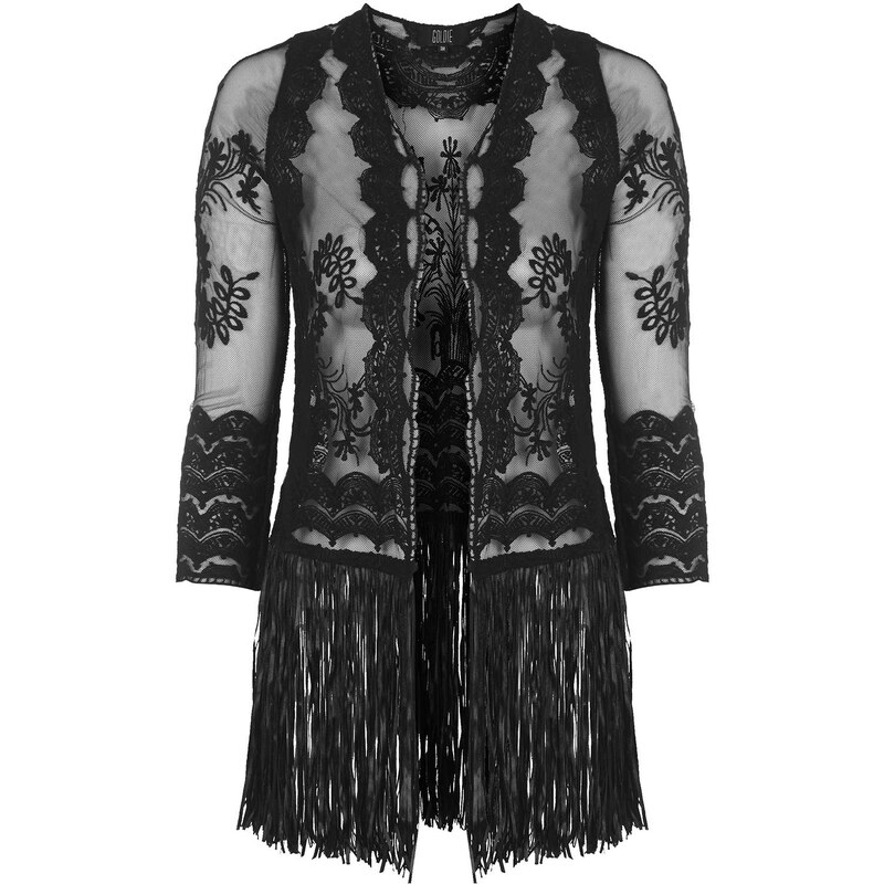 Topshop **Lace Fringed Jacket by Goldie