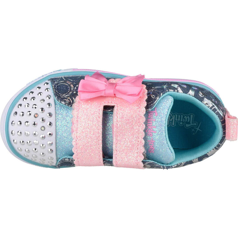 VZOROVANÉ DÍVČÍ TENISKY SKECHERS SPARKLE LITE-LIL HEARTSLAND Modrá