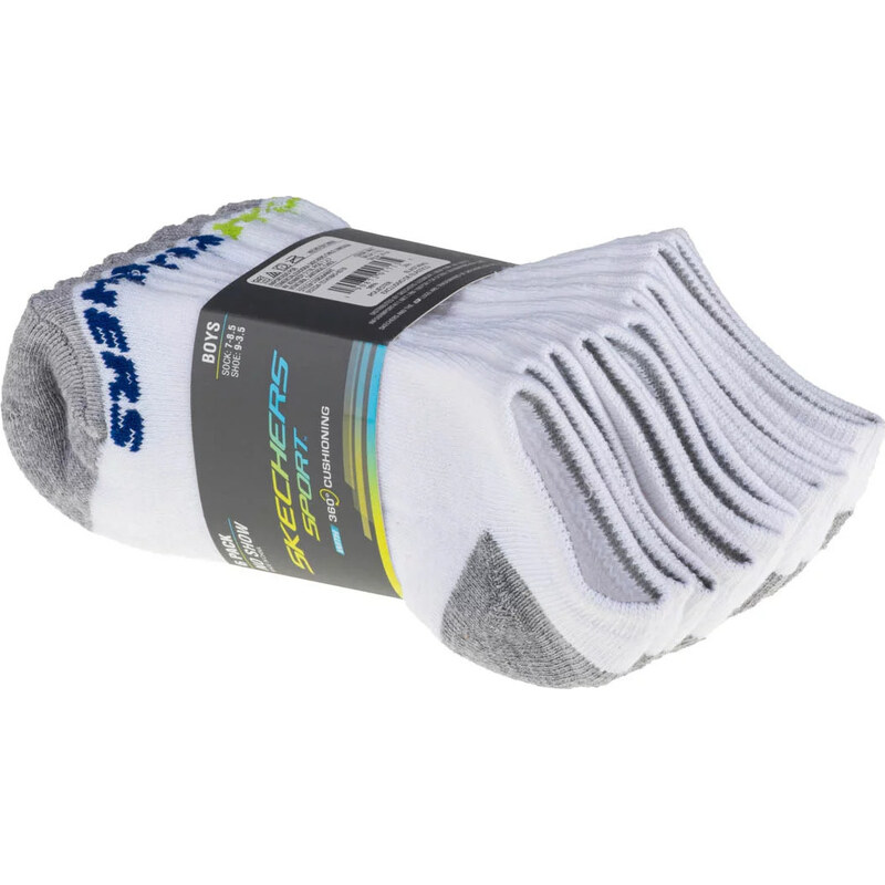 SET PONOŽEK SKECHERS BOYS 6PK NO SHOW SOCKS Bílá