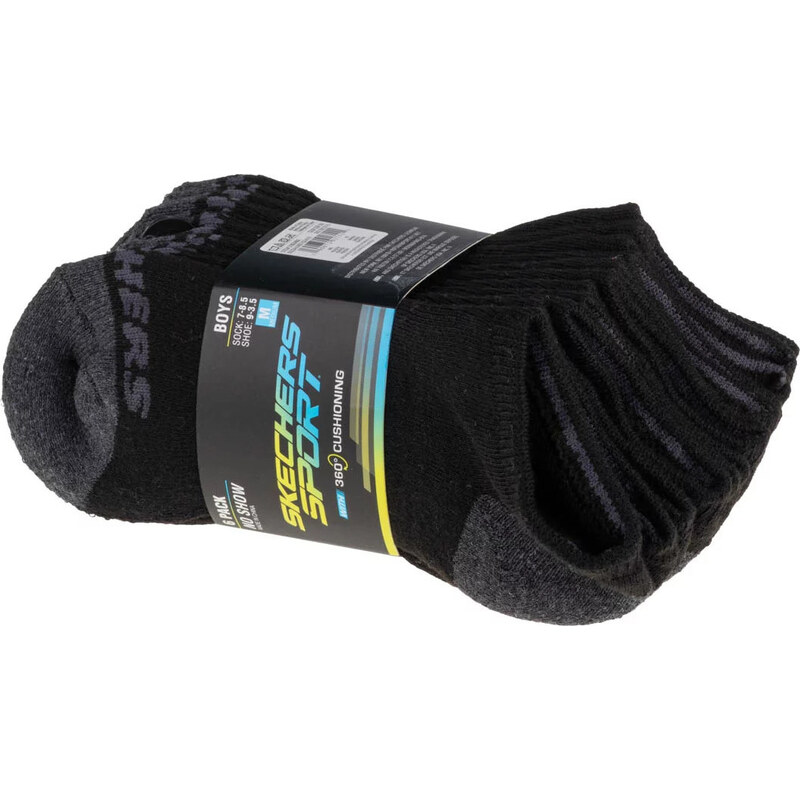 Set ponožek Skechers Boys 6pk No Show Socks Černá