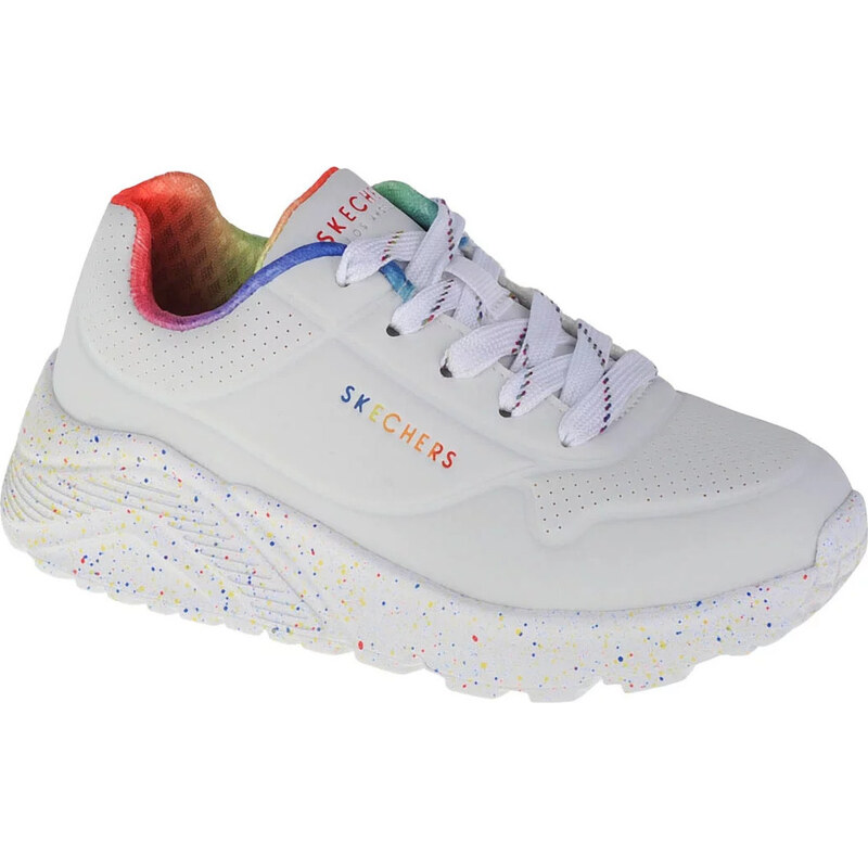 BÍLÉ DÍVČÍ TENISKY SKECHERS UNO LITE RAINBOW SPECKLE Bílá