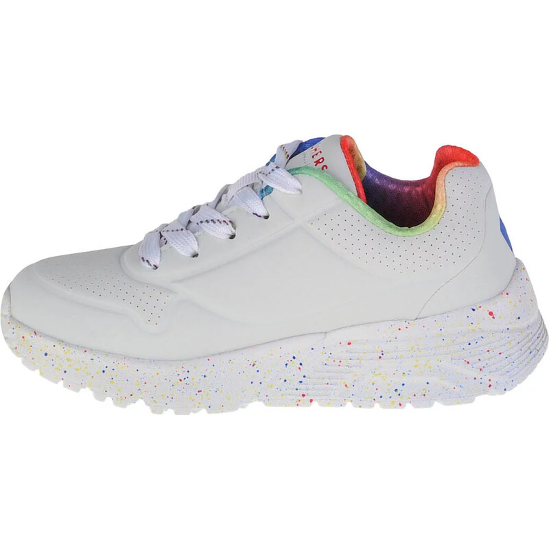 BÍLÉ DÍVČÍ TENISKY SKECHERS UNO LITE RAINBOW SPECKLE Bílá