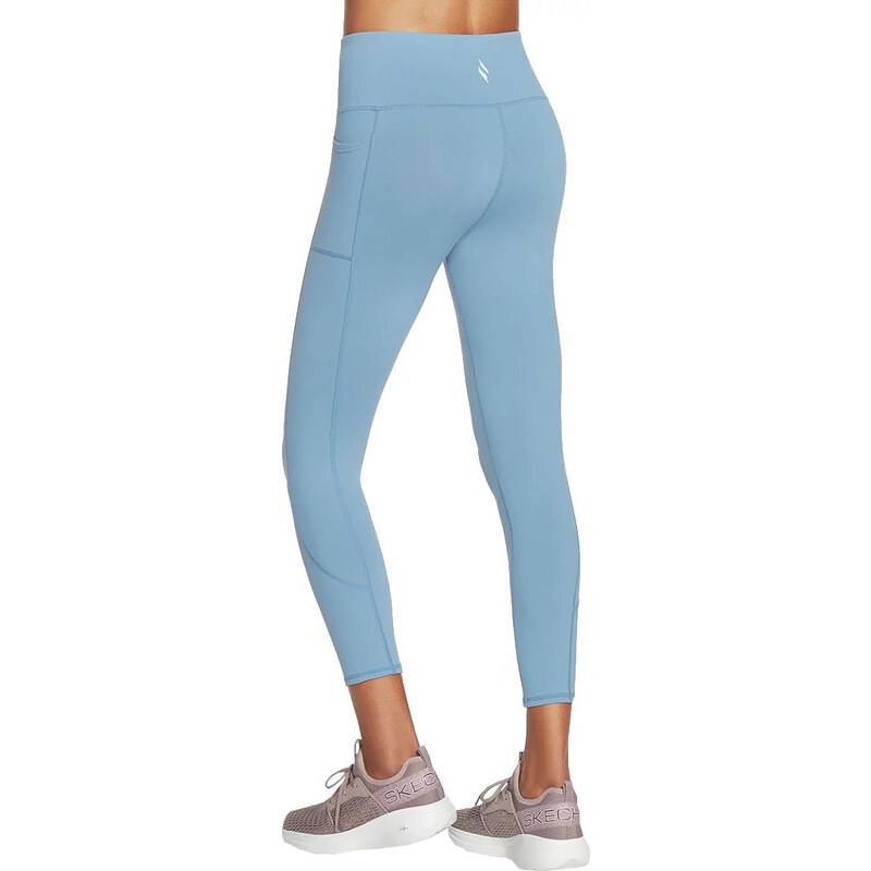 SVĚTLE MODRÉ DÁMSKÉ LEGÍNY SKECHERS GO WALK HIGH WAISTED 7/8 LEGGING Světle modrá