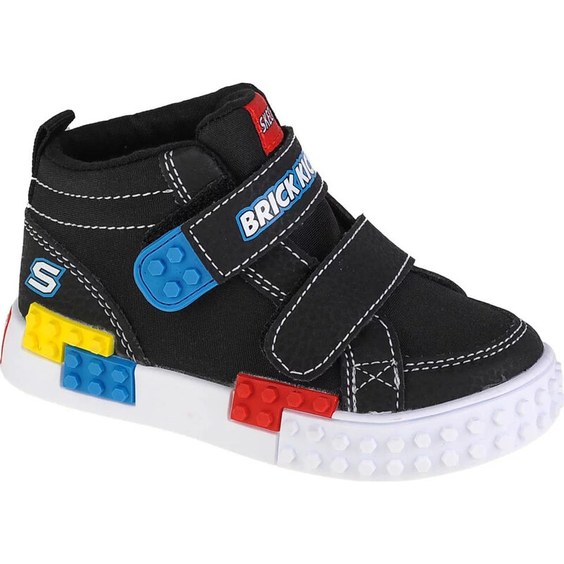 Černé chlapecké boty Skechers Kool Bricks-Lil Constructor