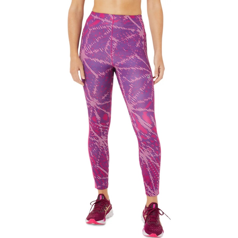 RŮŽOVÉ VZOROVANÉ DÁMSKÉ LEGÍNY ASICS SAKURA AOP TIGHT Fialová