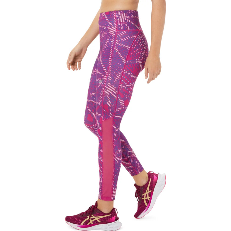 RŮŽOVÉ VZOROVANÉ DÁMSKÉ LEGÍNY ASICS SAKURA AOP TIGHT Fialová