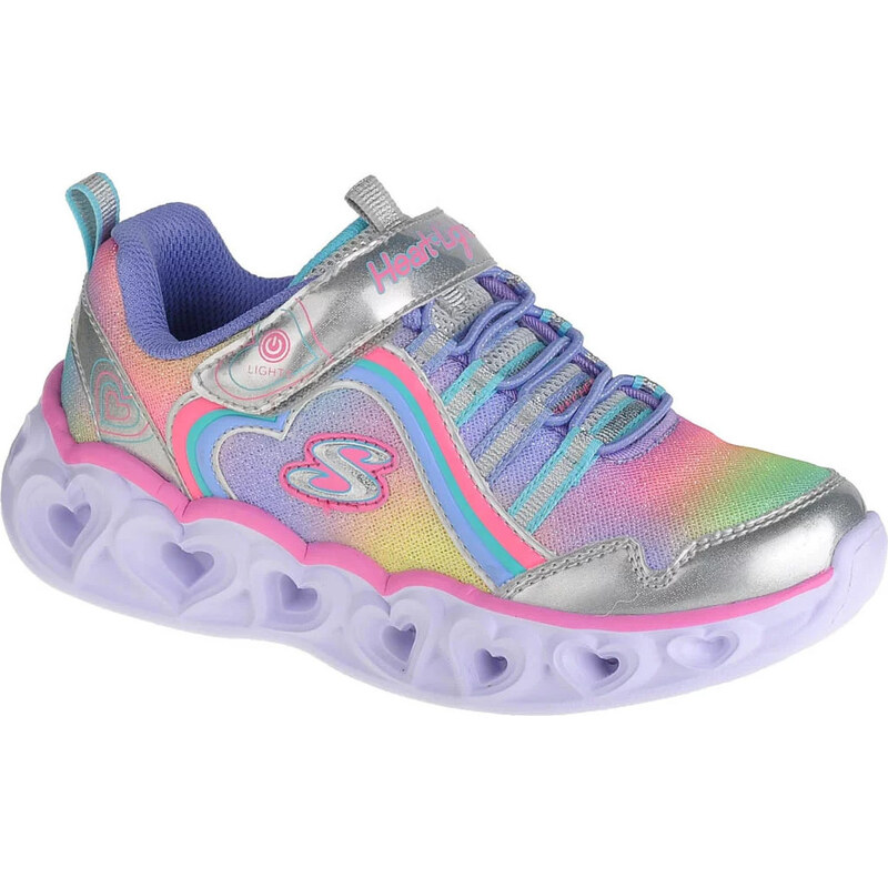 BAREVNÉ DÍVČÍ SVÍTÍCÍ TENISKY SKECHERS HEART LIGHTS-RAINBOW LUX Barevná