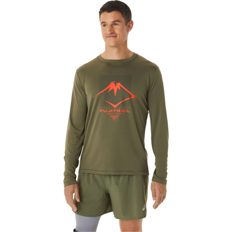 KHAKI PÁNSKÉ TRIČKO ASICS FUJITRAIL LOGO LS TOP