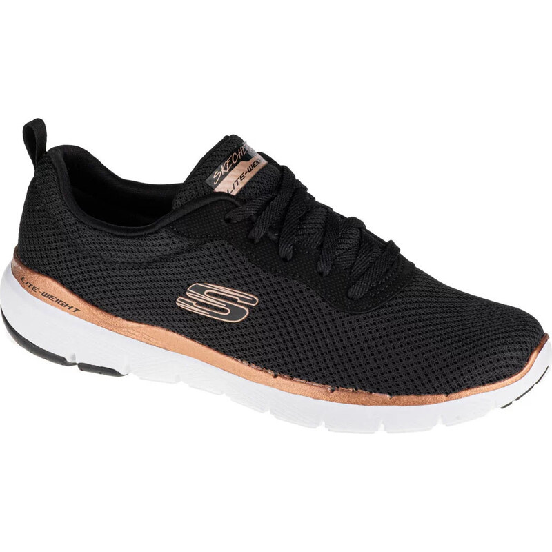 ČERNO-ZLATÉ DÁMSKÉ TENISKY SKECHERS FLEX APPEAL 3.0 Černá