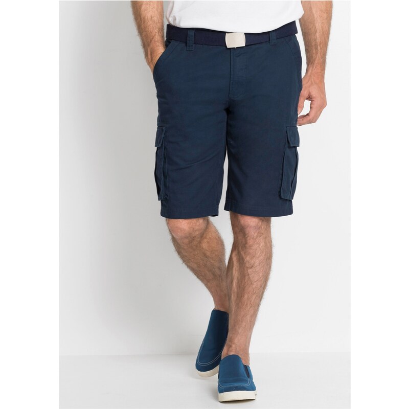 bonprix Cargo bermudy z čisté bavlny, Relaxed Fit modrá Muž