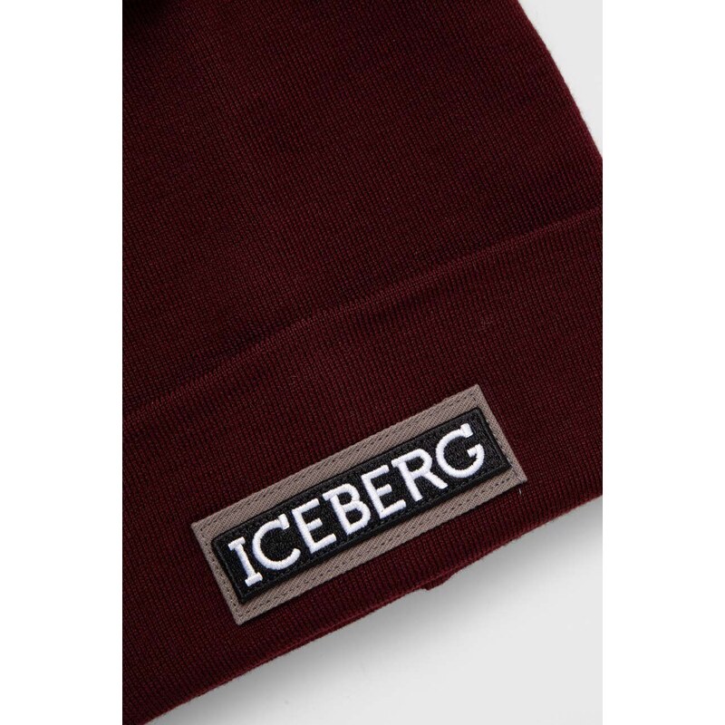 Čepice Iceberg vínová barva, z husté pleteniny