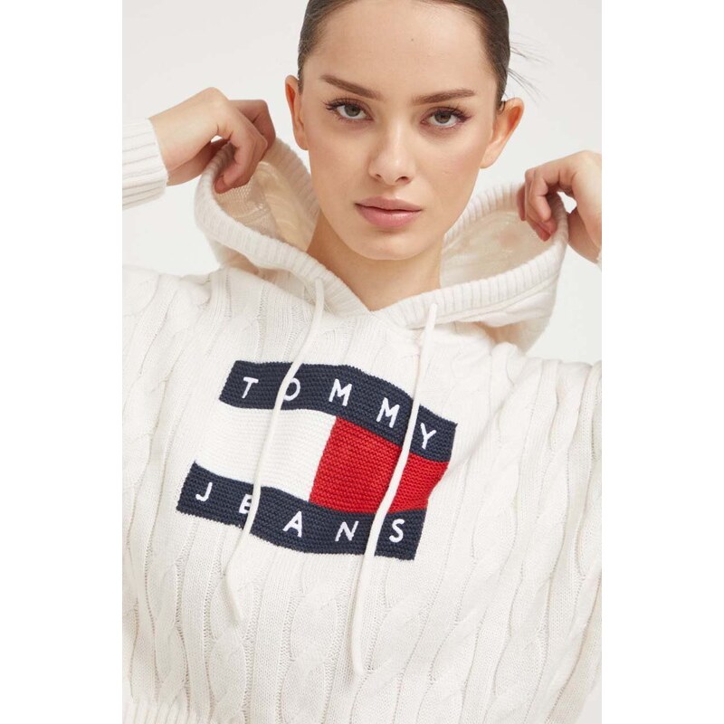 Svetr Tommy Jeans dámský, béžová barva