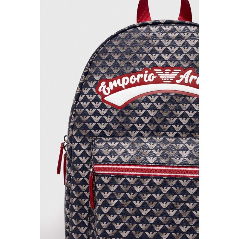 Dětský batoh Emporio Armani tmavomodrá barva, velký, vzorovaný