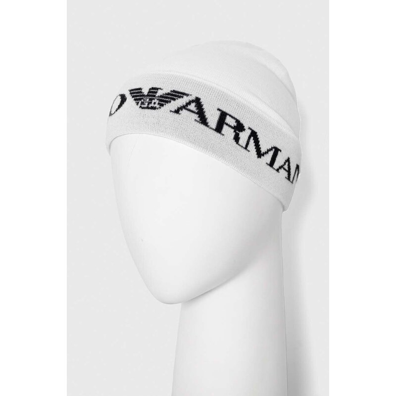 Dětská čepice a šátek Emporio Armani bílá barva