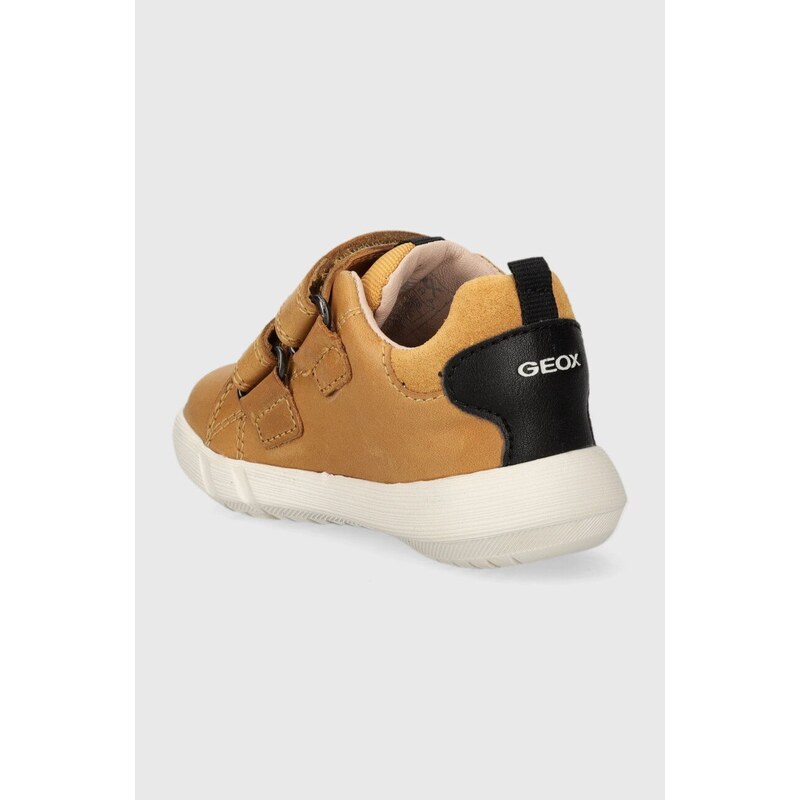 Dětské kožené sneakers boty Geox hnědá barva