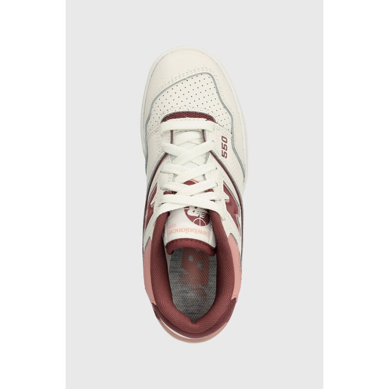 Kožené sneakers boty New Balance BBW550DP bílá barva