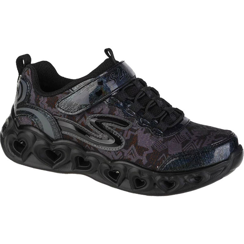 ČERNÉ SVÍTÍCÍ TENISKY SKECHERS HEART LIGHTS Černá