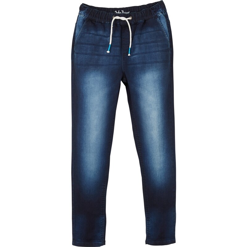 bonprix Chlapecké mikinové džíny Regular Fit Modrá