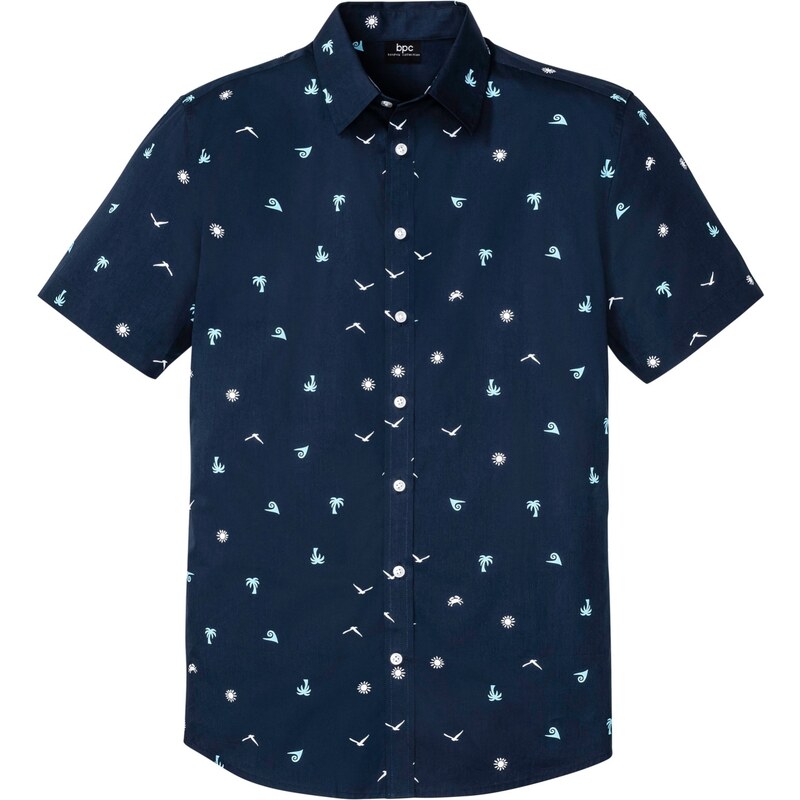 bonprix Košile s krátkým rukávem, z kolekce Speciál v pohodlném střihu Modrá