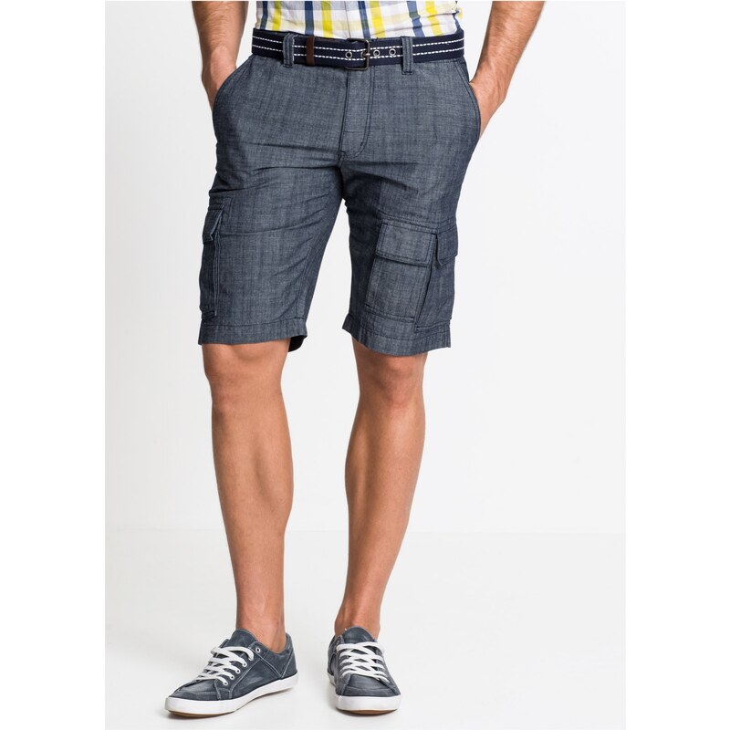 bonprix Cargo bermudy z čisté bavlny, Loose Fit modrá Muž