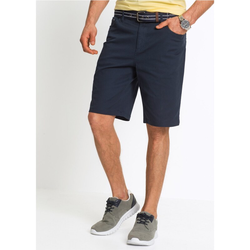 bonprix Strečové bermudy Classic Fit modrá Muž