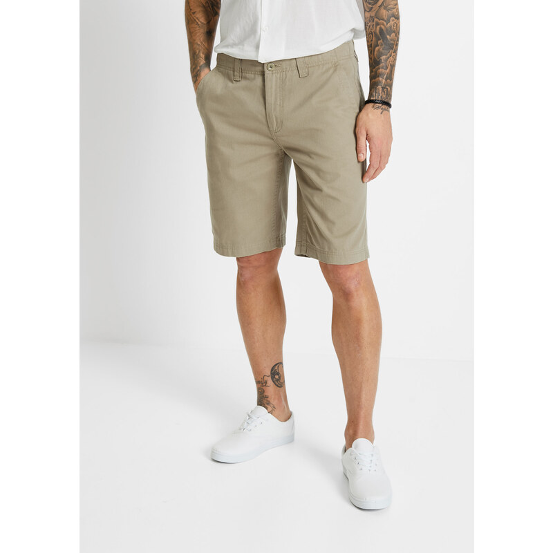bonprix Chino bermudy z čisté bavlny, Regular Fit zelená Muž