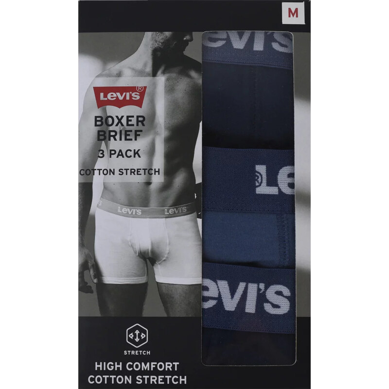 MODRÁ SADA BOXEREK LEVI'S BOXER 3 PAIRS BRIEFS