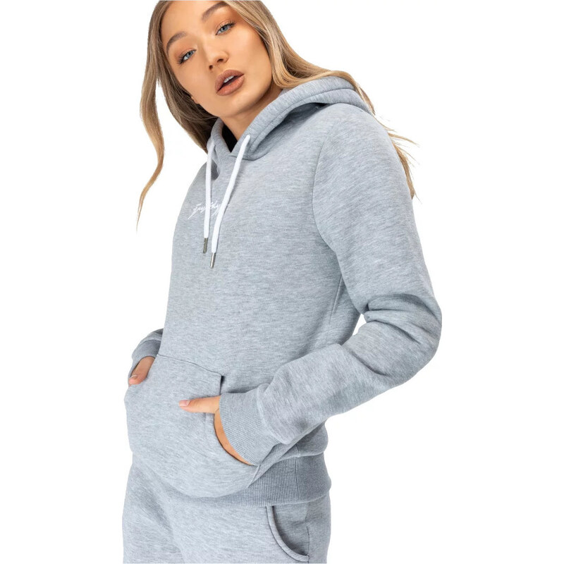 BASIC Dámská šedá mikina Justhype Scribble Logo Hoodie