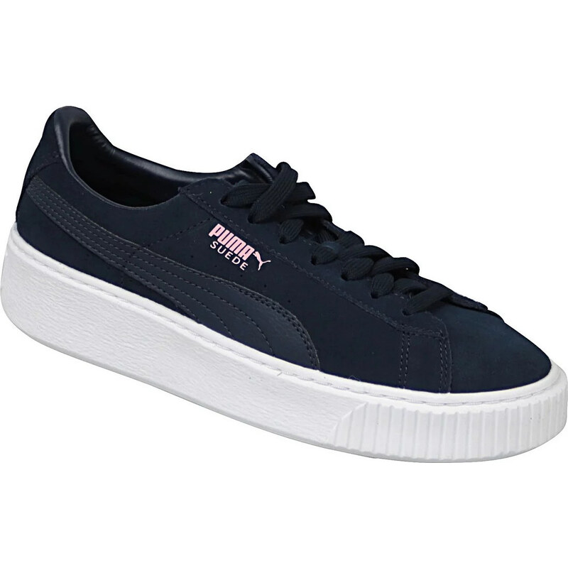 TMAVĚ MODRÉ DÁMSKÉ TENISKY PUMA SUEDE PLATFORM JR Tmavě modrá