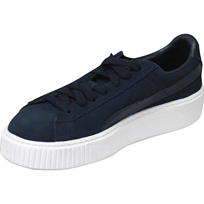 TMAVĚ MODRÉ DÁMSKÉ TENISKY PUMA SUEDE PLATFORM JR Tmavě modrá