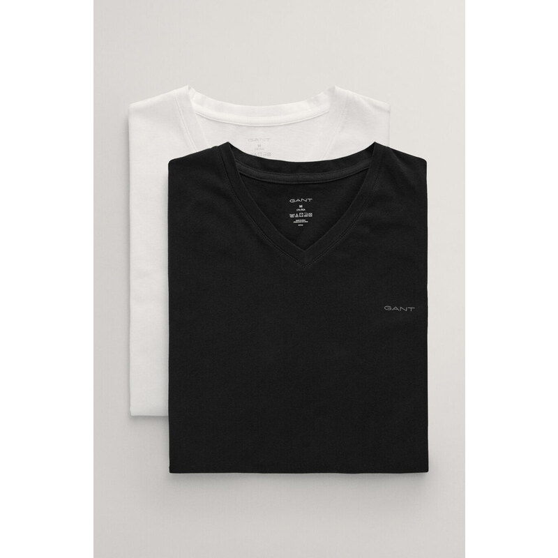 SPODNÍ PRÁDLO GANT V-NECK T-SHIRT 2-PACK černá S