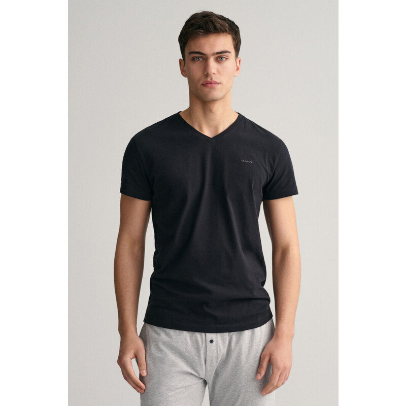 SPODNÍ PRÁDLO GANT V-NECK T-SHIRT 2-PACK černá S