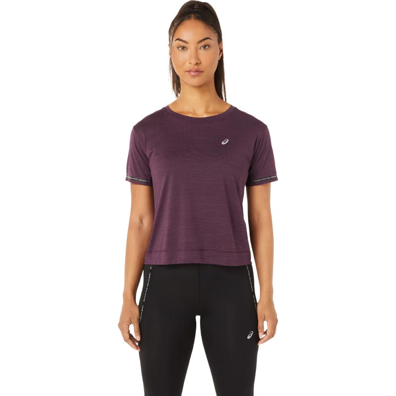 FIALOVÉ TRIČKO ASICS RACE CROP TOP Fuchsiová