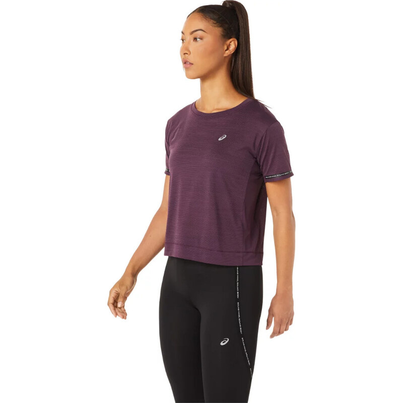 FIALOVÉ TRIČKO ASICS RACE CROP TOP Fuchsiová