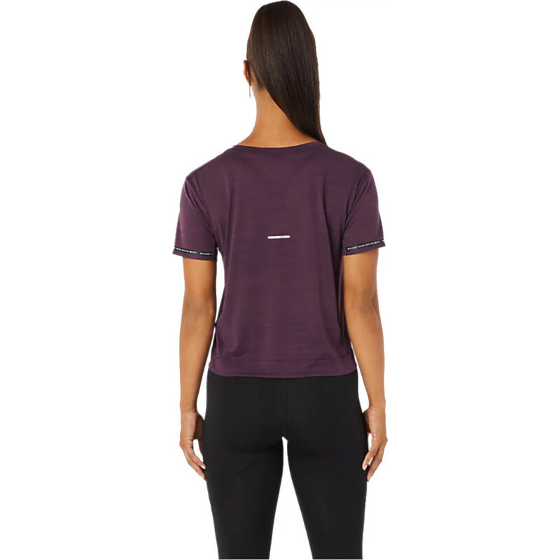 FIALOVÉ TRIČKO ASICS RACE CROP TOP Fuchsiová