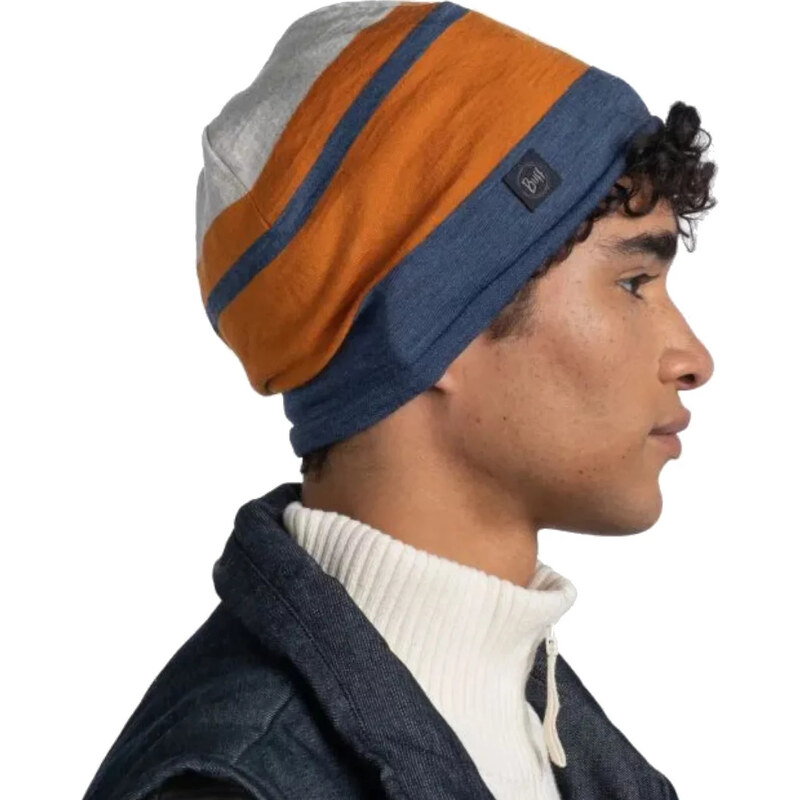 MODRO-HOŘČICOVÁ ČEPICE BUFF MERINO MOVE BEANIE