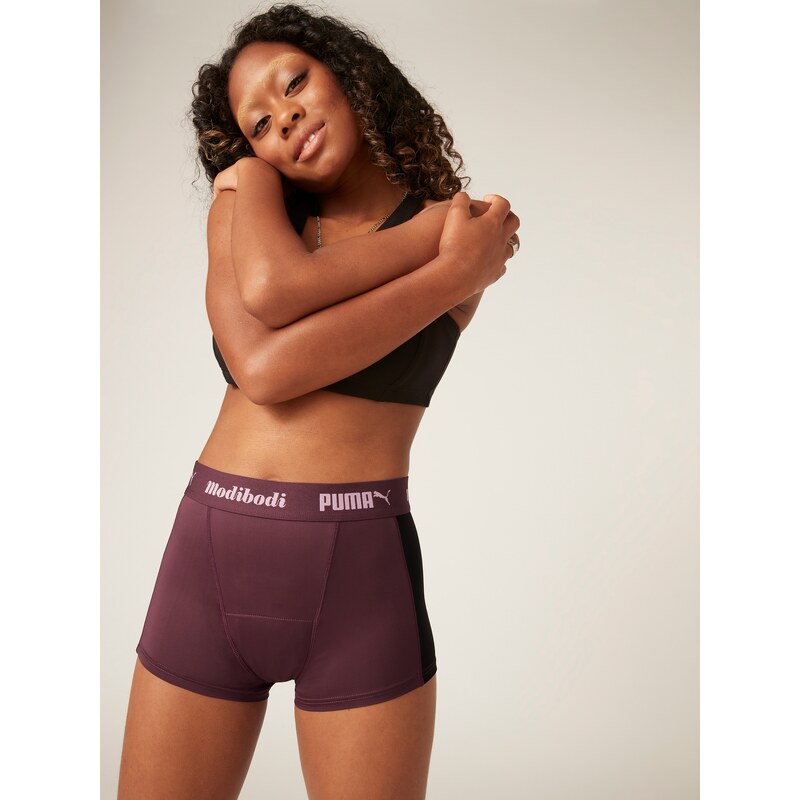 Menstruační kalhotky PUMA & Modibodi Active Boyshort Moderate-Heavy Grape (MODI4097G) XS