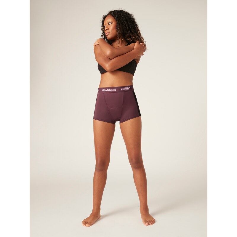 Menstruační kalhotky PUMA & Modibodi Active Boyshort Moderate-Heavy Grape (MODI4097G)