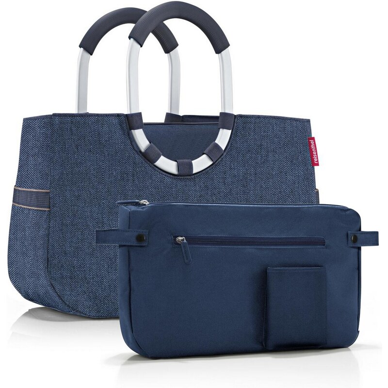 Nákupní taška Reisenthel Loopshopper M Herringbone dark blue