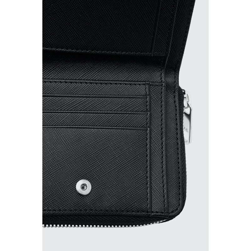 Kožená peněženka A.P.C. černá barva