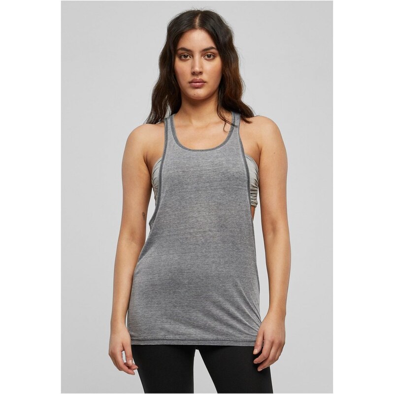 URBAN CLASSICS Ladies Loose Burnout Tank - darkgrey