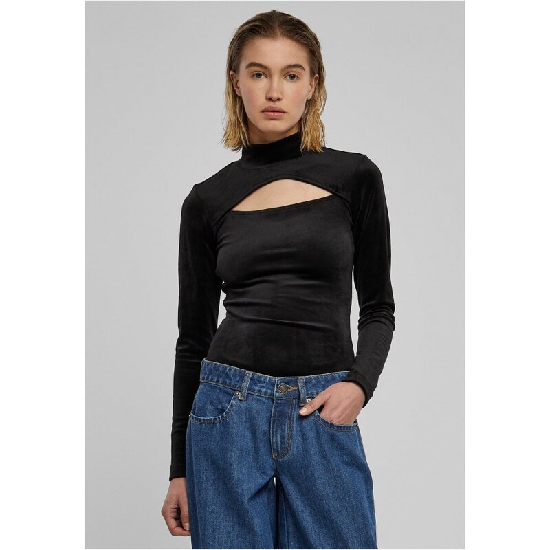 URBAN CLASSICS Ladies Velvet Cut-Out Turtleneck Body