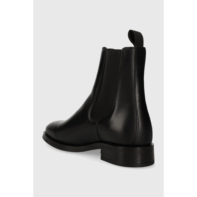 Kožené kotníkové boty Gant Fayy dámské, černá barva, na plochém podpatku, 27551336.G00
