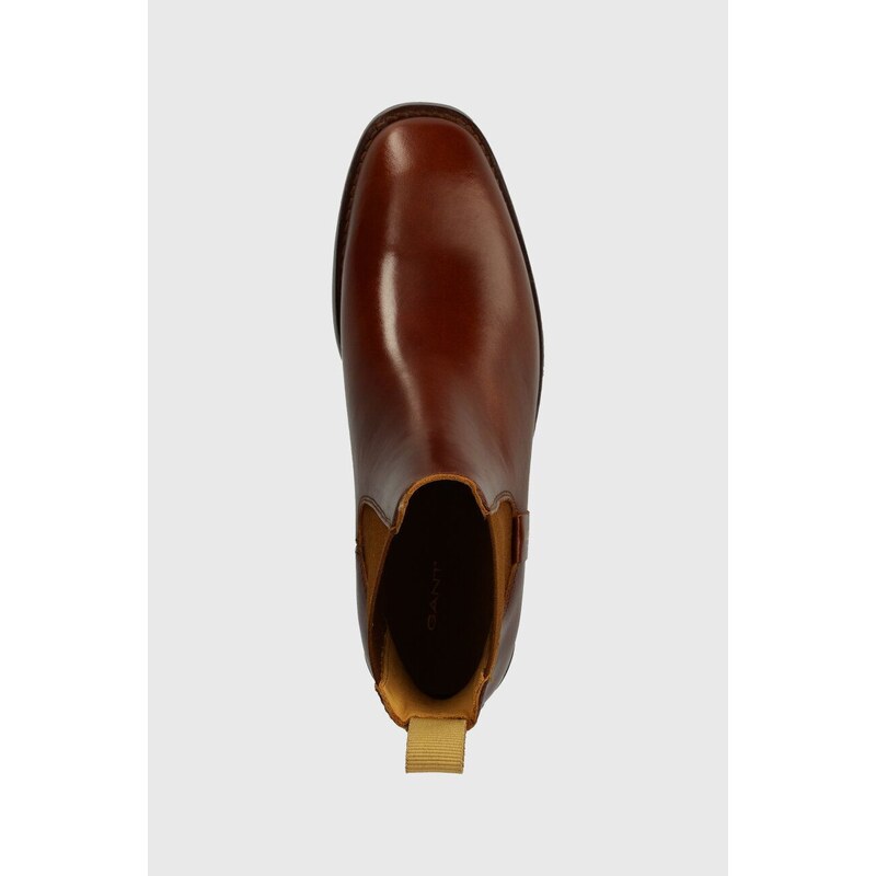 Kožené kotníkové boty Gant Fayy dámské, červená barva, na plochém podpatku, 27551336.G45