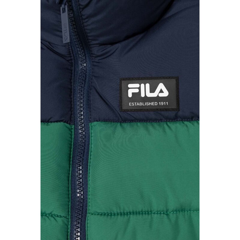 Dětská bunda Fila THELKOW blocked padded jacket zelená barva