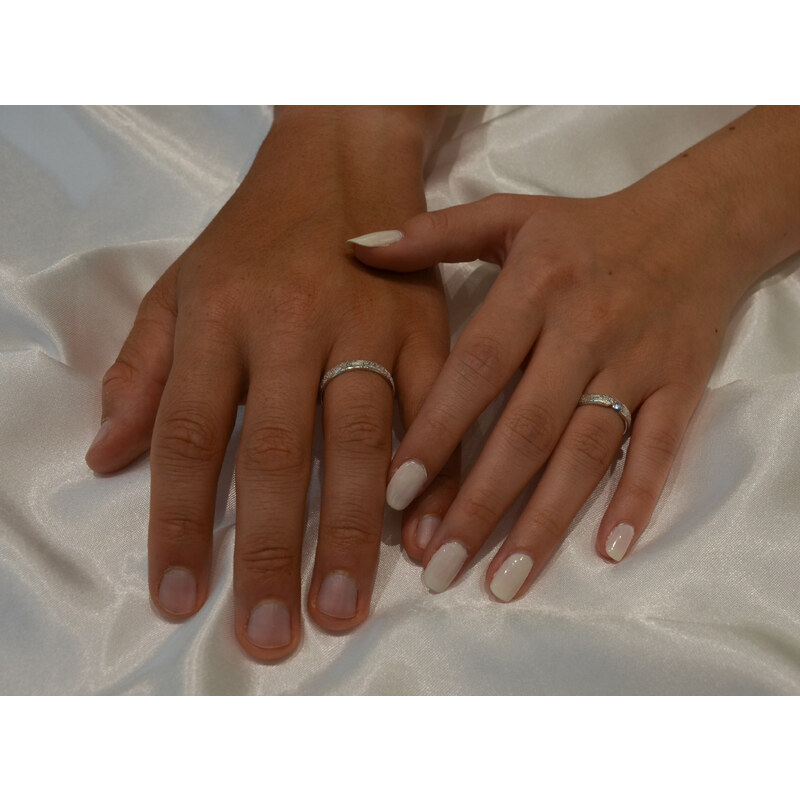 OLIVIE Snubní stříbrný prsten DUET 7476