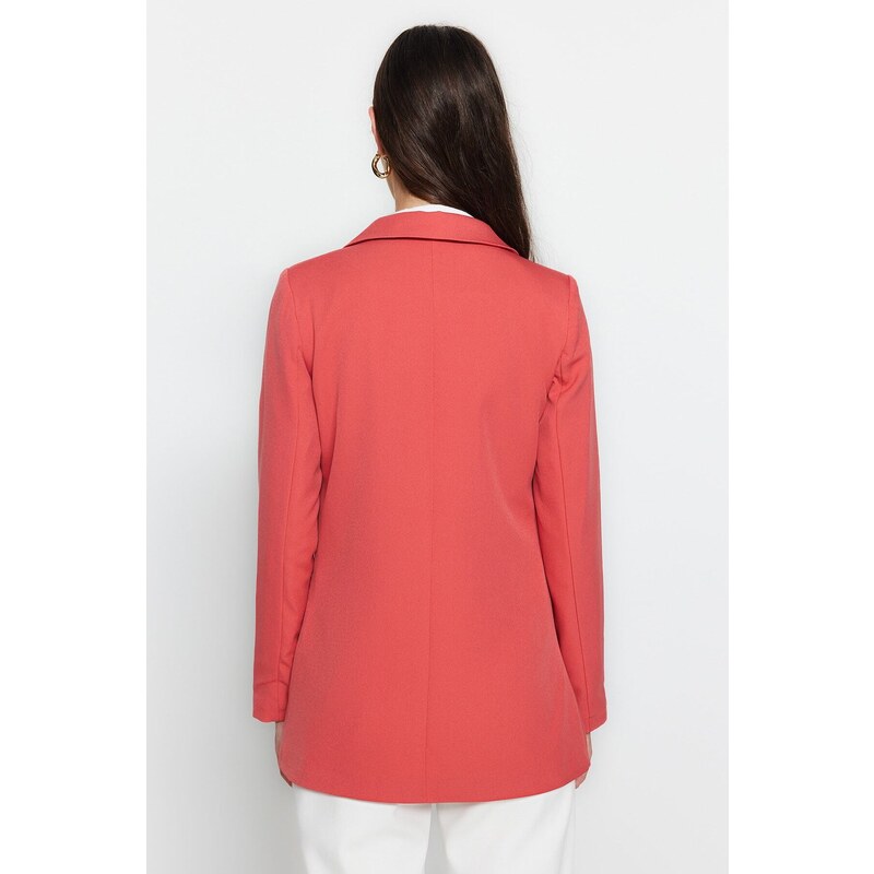 Trendyol Red Regular Lined Double Breasted Closure Woven Blazer Jacket