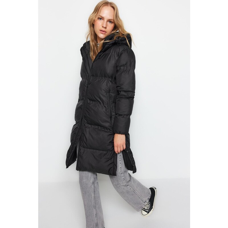 Trendyol Black Hooded Water Repellent Long Puffer Jacket