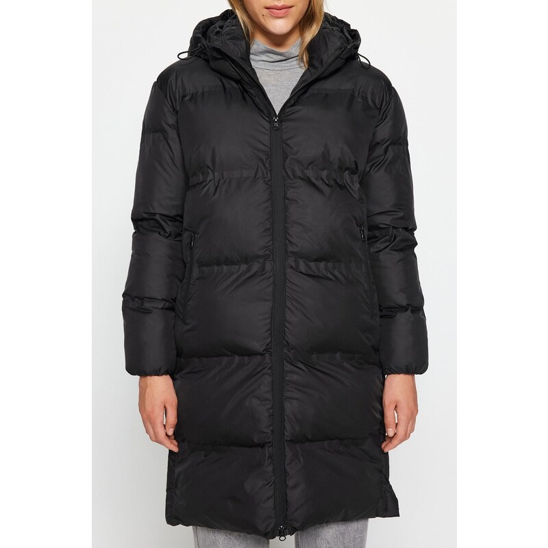 Trendyol Black Hooded Water Repellent Long Puffer Jacket