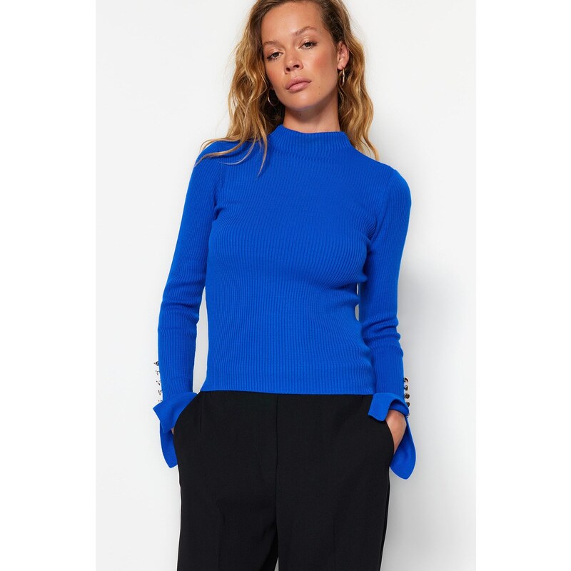 Trendyol Saks Sleeve Ends Detailed Knitwear Sweater